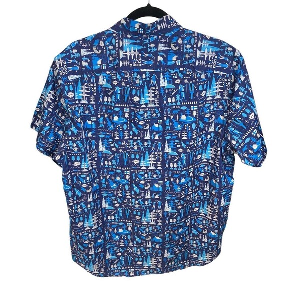 Betabrand Men’s Short Sleeve Button‎ Down Graphic Shirt Size XL - Picture 2 of 6